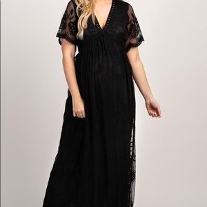 Pink Blush Maternity - Black Lace Maxi Dress